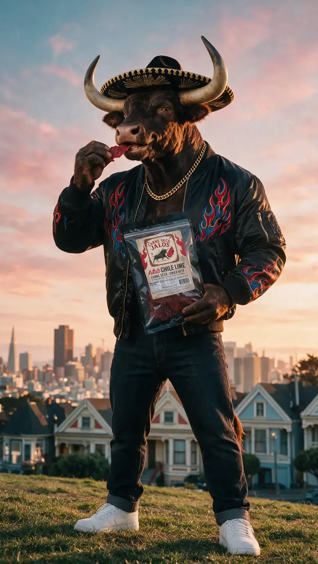 El Toro de Jalos at Alamo Square at sunset